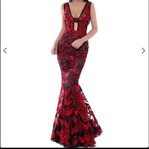 Tarik Ediz Embroidered Gown